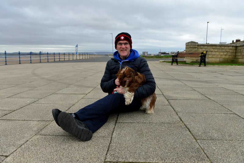 Colin Dodd with his dog Macie in Seaton Carew.
