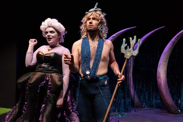 Robyn Grant and  Steffan Rizzi in Unfortunate: The Untold Story of Ursula the Sea Witch at Theatre Deli, Sheffield, December 10-14