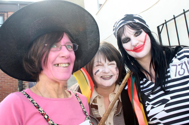 Clay Cross Lighthouse charity shop fun day. L-R, Marilyn Mathieson, Shirley Fitzpatrick, Amy Roche.
