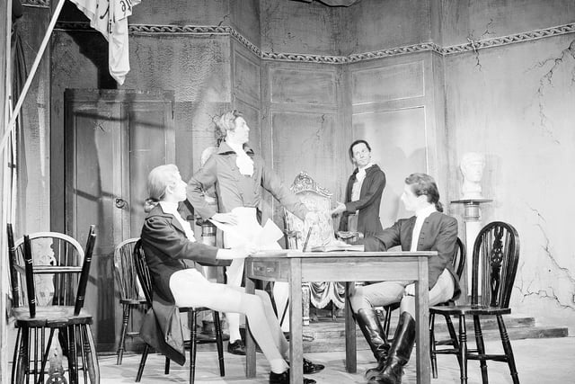The Edinburgh University Dramatic Society present 'The Empty Chair' at the University Theatre in Chambers Street during the Edinburgh Festival in 1957.