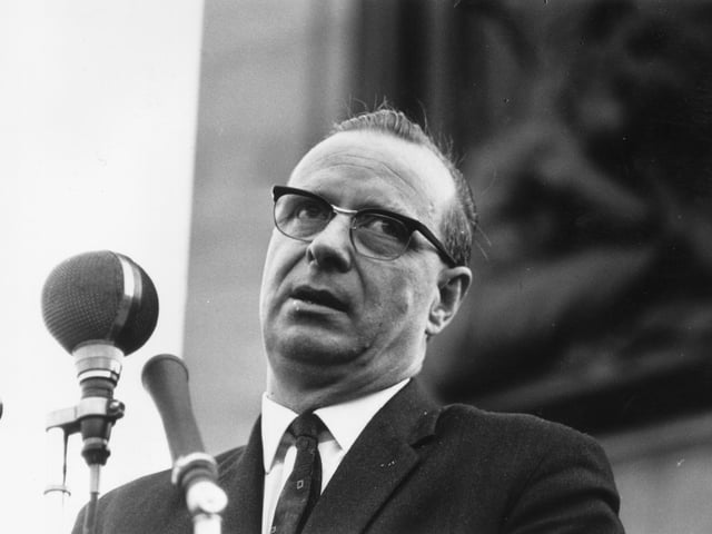 The Social Democratic and Labour Party was founded in Northern Ireland, with Gerry Fitt (pictured) as its first leader.