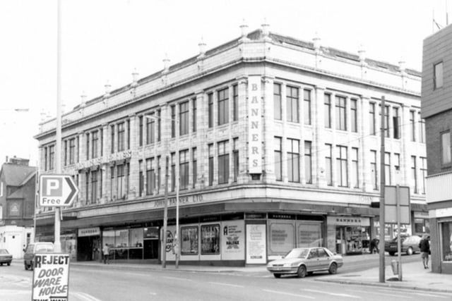 The old John Banner department store on Attercliffe Road in Sheffield in November 1989