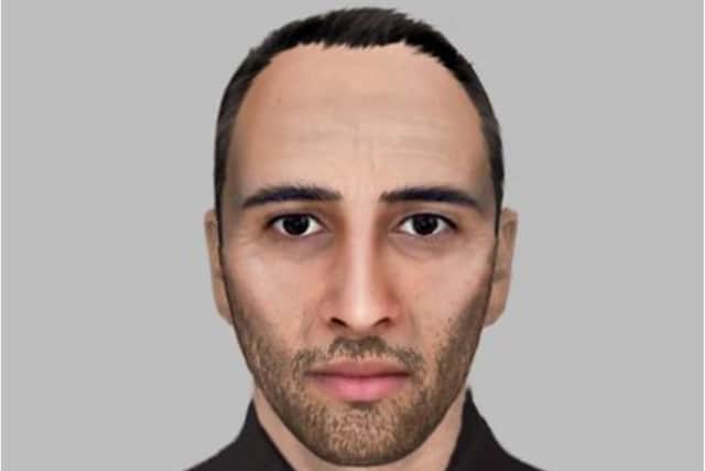 A police E-fit has been produced of a robber who threw a woman to the ground during an incident in Handsworth, Sheffield