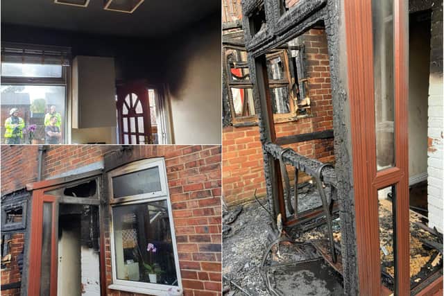 A house on Hollinsend Road, Intake, Sheffield, was badly damaged in an arson attack