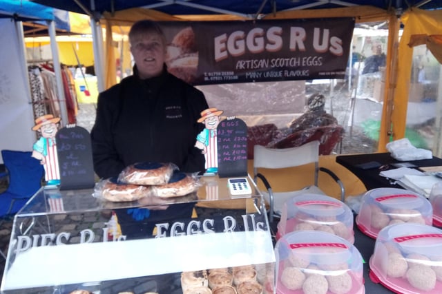 Pam Middlemas with her range of artisan scotch eggs, pies and pasties.