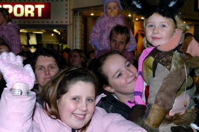 The crowd at the 2007 Christmas light switch on. Doncaster town centre.