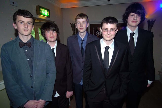 SILVERDALE SCHOOL PROM   l/r: Richard Weir, Myles Wright, Andrew Weir, Ross Calvert and Matt Dudley  at the Silverdale School Prom at Baldwins Omega.     12 May 2011