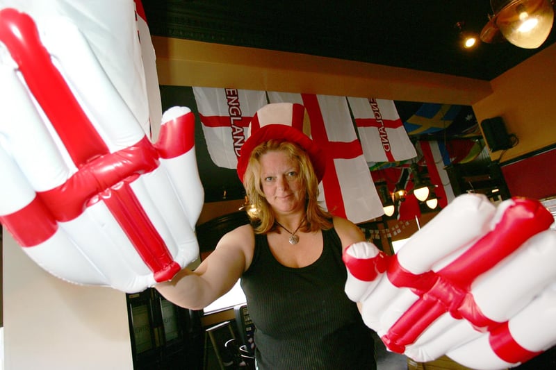 Owner Shirley Sheppard was showing her World Cup support for England in this 2006 scene at the Cyprus.