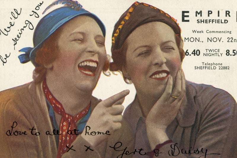 Elsie and Doris Waters, radio's Gert and Daisy, performing at the Empire Theatre, 1950s (Picture Sheffield ref no P00210)