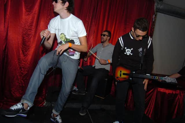 From left, Toddla T, Reverend and the Makers frontman Jon McClure and Arctic Monkey Matt Helders launch the first Tramlines Festival at The Common Room in Sheffield in July 2009