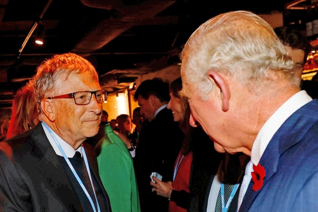 Billionaire Bill Gates was photographed speaking with Prince Charles.