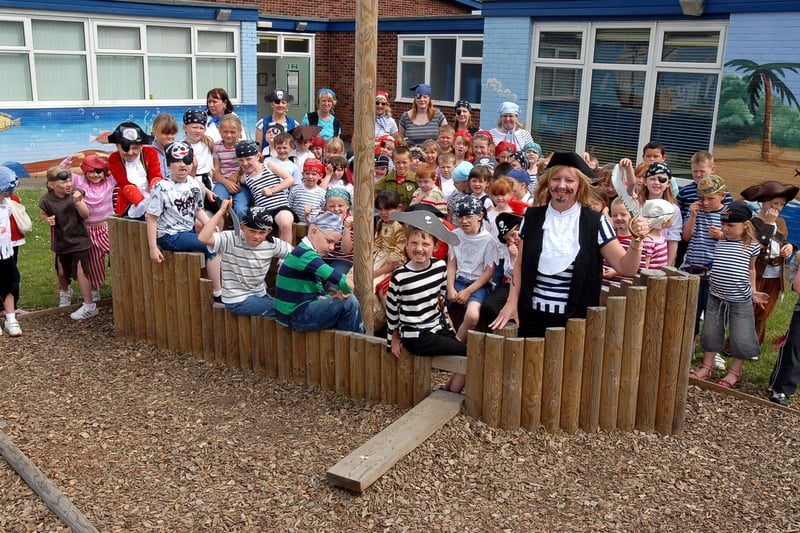 It's Pirate Day at Temple Park Infants School in 2006 but can you spot someone you know?