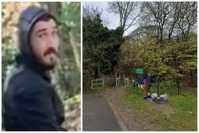 Police want to identify the man pictured after a man is alleged to have exposed himself and committed a lewd act in the woods behind Overend Drive, Gleadless Valley at around 1.40pm on Tuesday, March 7.