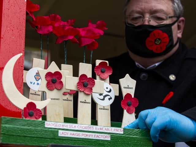 A few veterans were able to join in the virtual service at the Garden of Remembrance