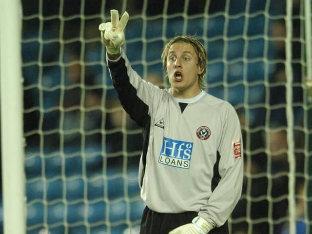 Phil Jagielka took over in goal for Sheffield United after Paddy Kenny was sent off following a tunnel bust-up against Millwall: Ady Kerry