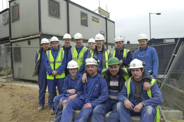 Pictured at the Finnegan building site, Charlotte Road, Sheffield, in 2003 where Wrights Electrical workforce of electricians were seen on site.