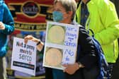Protesters gathered outside Sheffield Town Hall on Tuesday 18 August over outsourcing giant Serco's continued involvement in England's test, track and trace programme.
