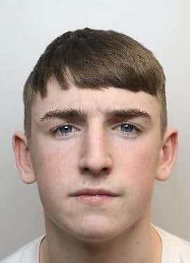 A police mugshot of 17-year-old Taylor Meanley, released after he was sentenced for the murder of Lewis Williams, 20, in Mexborough