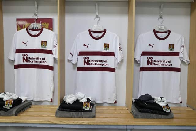 Cobblers will show off their new away kit in Saturday's friendly