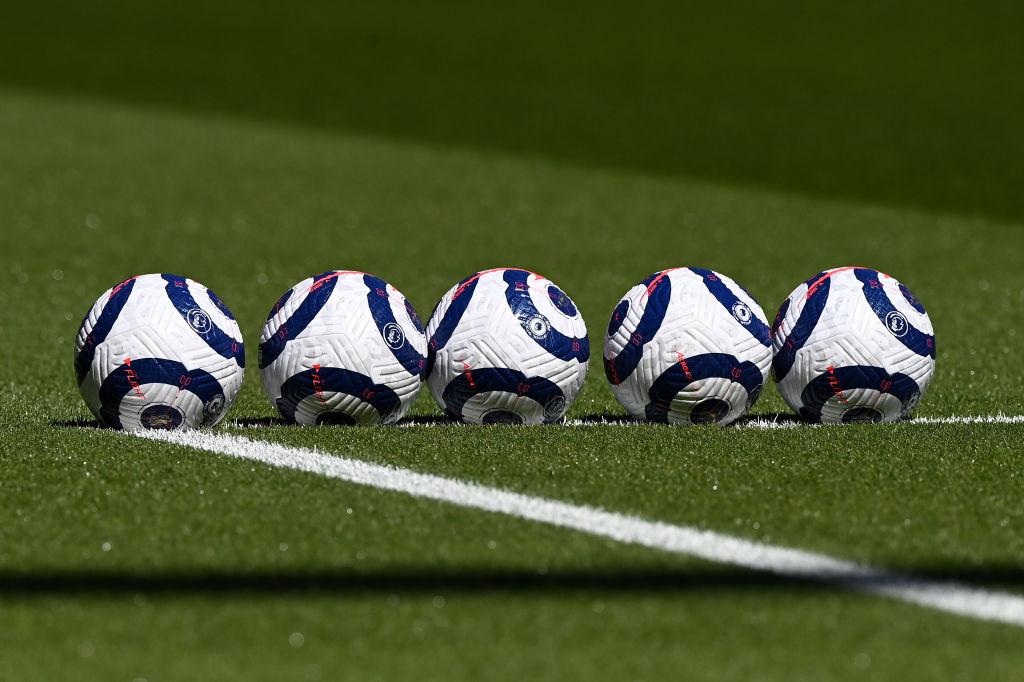 Premier League match balls. (Photo by Facundo Arrizabalaga - Pool/Getty Images)