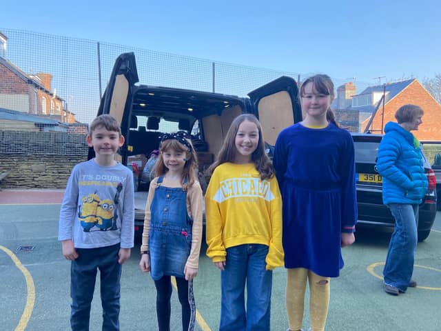 Meersbrook Bank Primary School in Sheffield filled three vans worth of essential goods