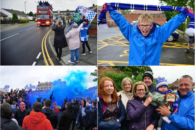 Fans turned out to celebrate Hartlepool United's promotion.