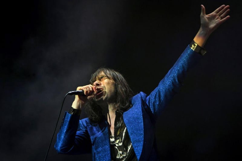Bobby Gillespie of Primal Scream performs on the main stage.