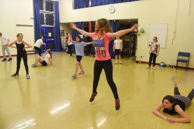 Pupils at Lynnfield Primary being put through their paces by the Karen Liddle School of Dance.