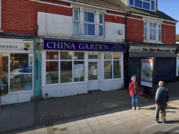 China Garden, a takeaway at 78 Tangier Road, Portsmouth was given a score of two on September 10.
The cleanliness and condition of facilities and building and the management of food safety was generally satisfactory. Its hygienic food handling was rated improvement necessary.