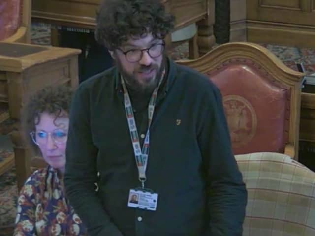 Sheffield City Council Green Party Coun Alexi Dimond. Picture: Sheffield Council webcast