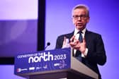 Michael Gove, Secretary of State for Levelling Up, Housing and Communities, speaking at the Convention of the North in Manchester. PIC: James Speakman/PA Wire