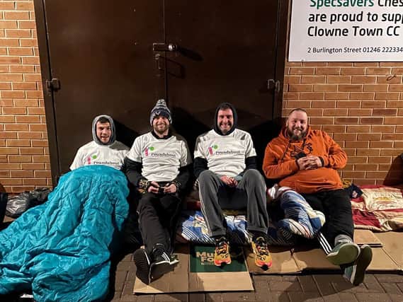 A cold night didn't stop four friends from supporting South Yorkshire charity Roundabout