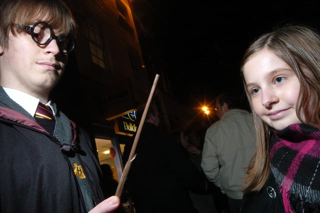 Harry Potter lookalike and Emma Martin, ten, at the Doncaster town centre Christmas lights switch on in 2007.