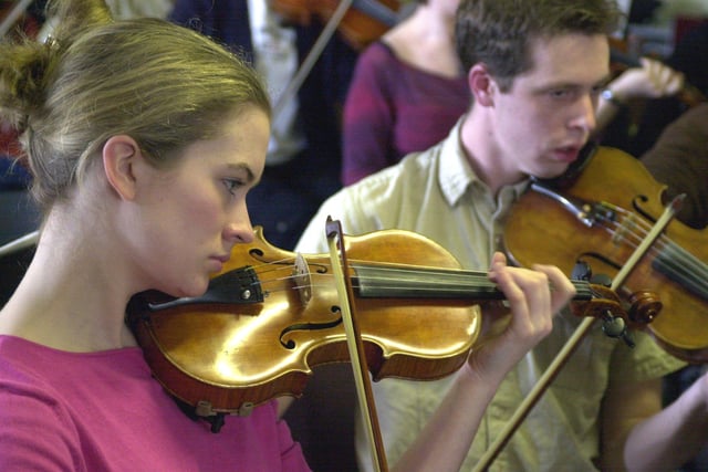 Lizzie Ball, 19, rehearsing with the City of Sheffield Youth Orchestra at the Bannerdale Music Centre.
