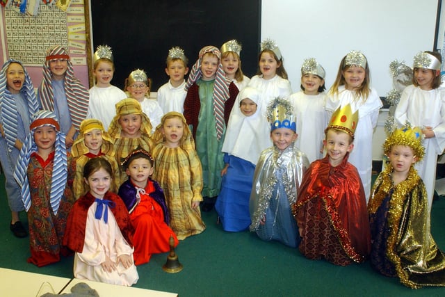 Look at the fun they had during the Nativity at Grindon Infants School in 2004.