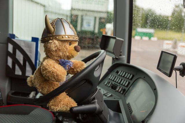 John James the teddy bear as the coach driver on a tour through Norway & Sweden. 
These adorable teddy bears could be the world's most well-travelled cuddly toys - as their photographer owner has chronicled their adventures in 27 different countries. Christian Kneidinger, 57, has been travelling with his teddy bears, named John and Bob since 2014 - and his taken them to some of the world's most famous landmarks. The teddy bears have dressed up in traditional Emirati clothing to visit the Sultan's Palace in Oman, and have braved the cold on a glacier on Lofoten Island in Norway.