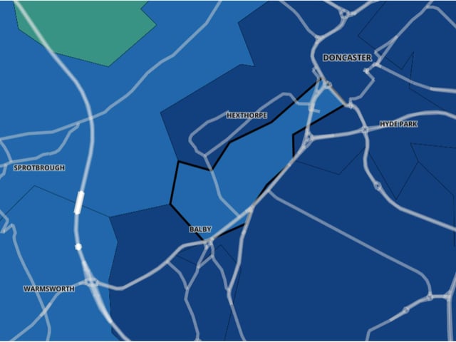 Hexthorpe and Balby North - down 46.7%
