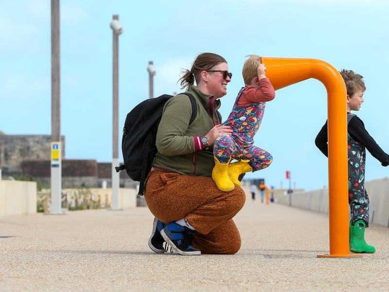The promenade and new sea defences between Blue Reef and the Pyramids and is the perfect place for  spring stroll. You can even take in the views at the fabulous 'Theatre of the Sea' and head towards the new area at Speakers' Corner too. Be aware the promenade between Blue Reef and Hovertravel is closed at the moment but there is a diversion route across Southsea Common. Picture: Chris Moorhouse (150624-83)