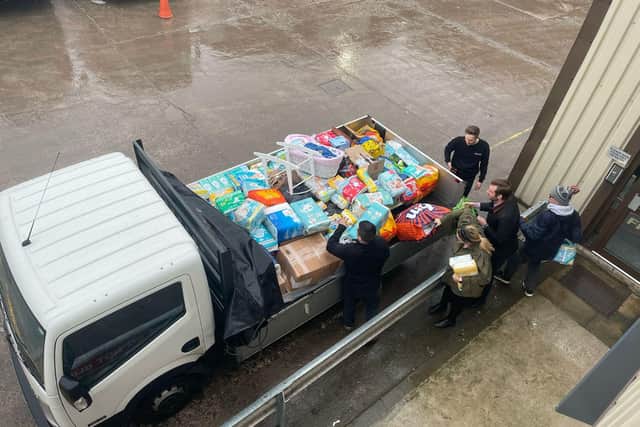 Fletchers already has three flatbed trucks and a van full of household items ahead of the mercy mission on Friday March 11.