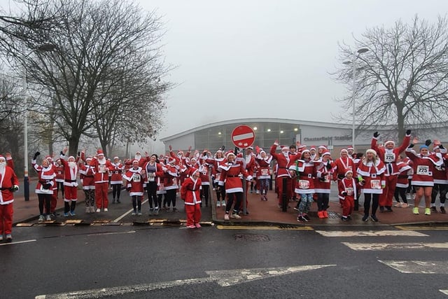 The Santas brought a bit of festive cheer to Chesterfield railway station