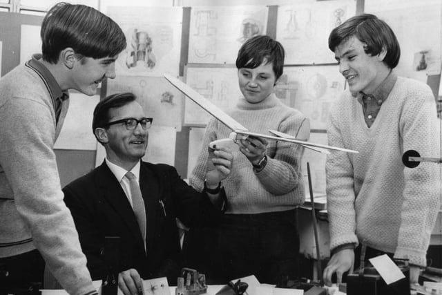 It's November 1969  and Mr J G Robertson, a Redwell handicraft teacher, is pictured on a craft course for South Shields teachers with three of his pupils. Left to right: Derek Turnbull, Terence Thompson and George Gray.