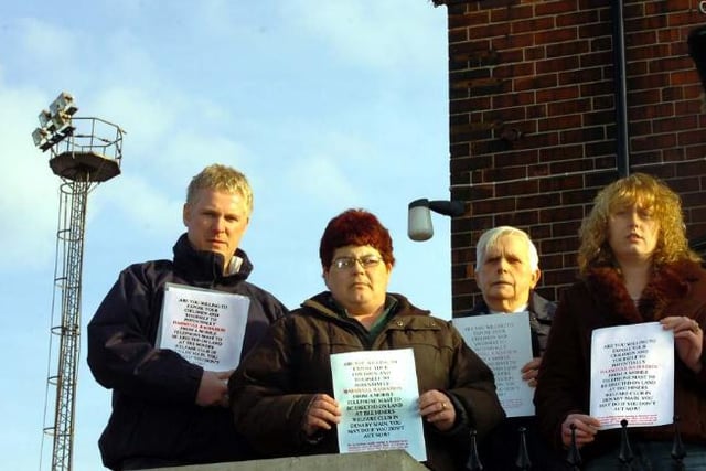 Protesters in Denaby were against a mobile phone mast in 2006.