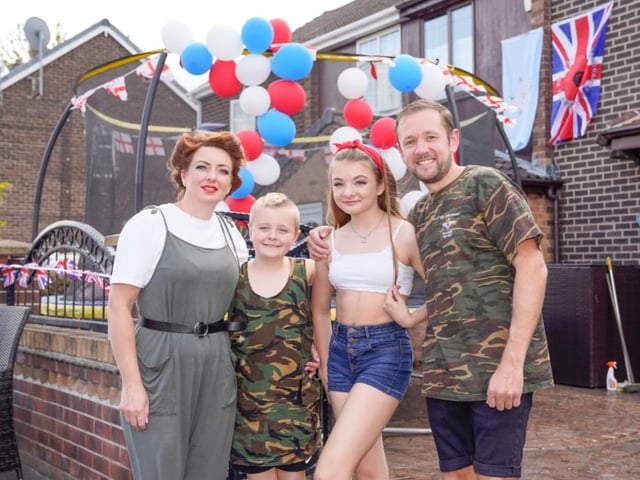 Anna, Lexi, Leni and Karlis Hartgrove at Mayfield Crescent, Askern. PIcture: Chris Bevan