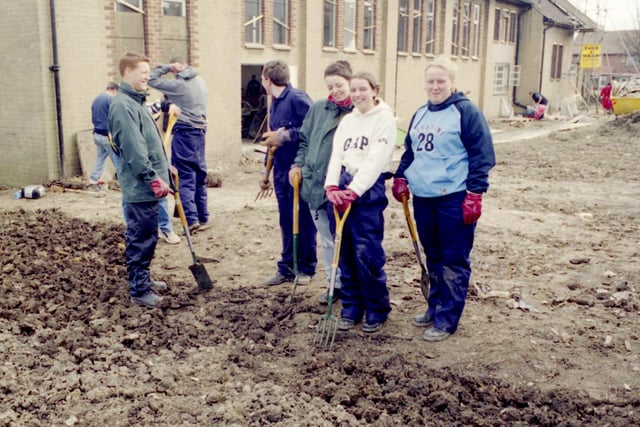 Youngsters from the Connect course were starting work on a community garden at St Mary and St Peter's Church in Springwell when this photo was taken