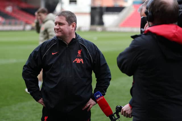 Matt Beard, manager of Liverpool Women (photo by Liverpool FC via Getty Images).