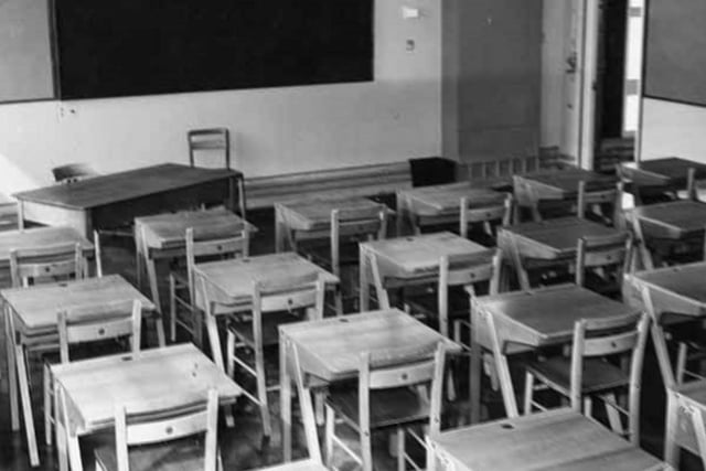 Old style wooden desks like these were order of the day in Sheffield's schools. This picture was taken at Chaucer School, at Parson Cross. Picture: Sheffield Newspapers / Picture Sheffield