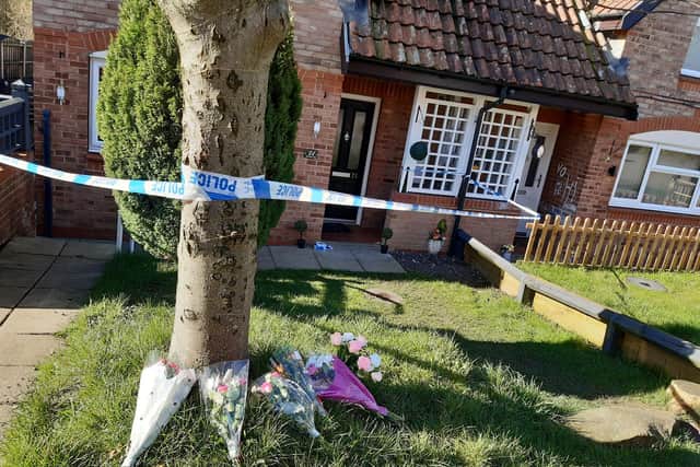 A house on Edenthorpe Dell, Owlthorpe, Sheffield, is sealed off this morning following the death of a 33-year-old woman at the property (Photo: David Kessen)