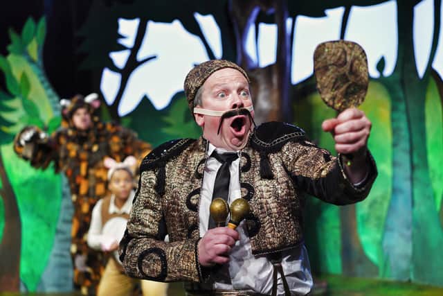 Alastair Chisholm as Snake in Tall Stories' adaptation of The Gruffalo at Sheffield's Lyceum Theatre (pic: Ben Brailsford)