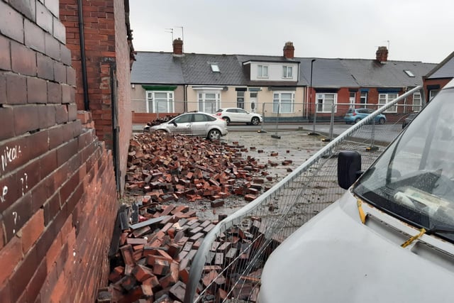 Debris has been left in streets across Sunderland