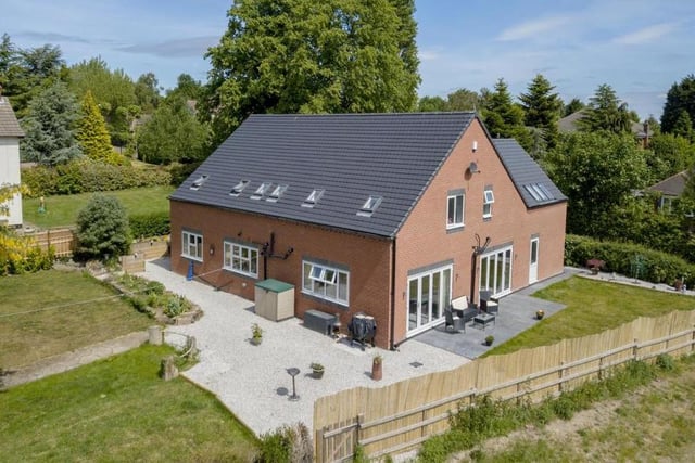 This aerial view gives you a good idea of the space the impressive property gives. It is set off a private road with a bridle path and access to local, rural walks.